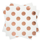 Rose Gold Metallic Dots Beverage Napkins, 16ct