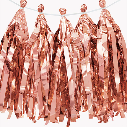 Rose Gold Foil Tassel Garland, 9 ft