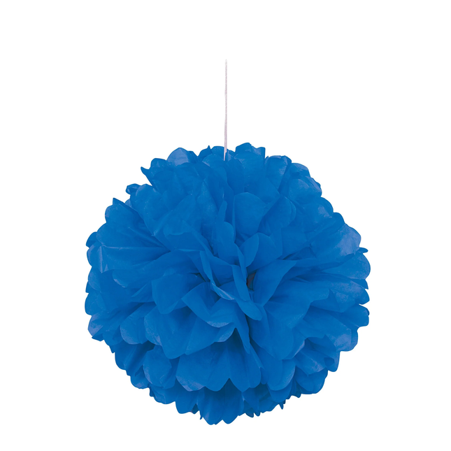 Royal Blue Solid Hanging Tissue Pom Pom 16"