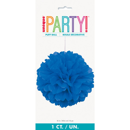 Royal Blue Solid Hanging Tissue Pom Pom 16"
