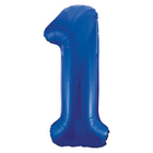 Royal Blue 1 Number Foil Balloon 34