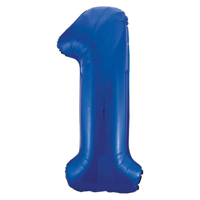 Royal Blue 1 Number Foil Balloon 34"