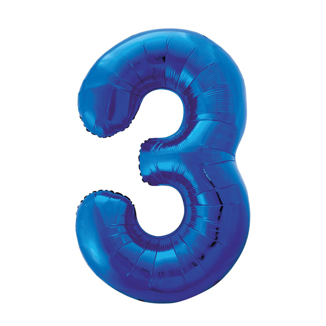 Royal Blue 3 Number Foil Balloon 34"