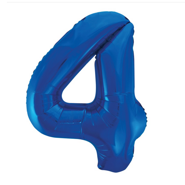 Royal Blue 4 Number Foil Balloon 34"
