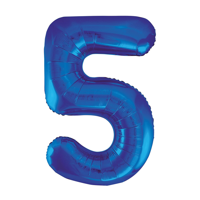 Royal Blue 5 Number Foil Balloon 34"