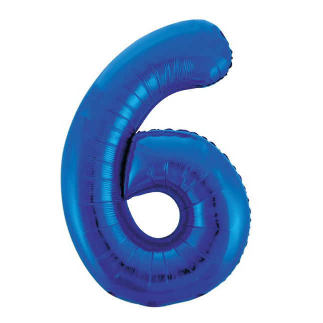 Royal Blue 6 Number Foil Balloon 34"