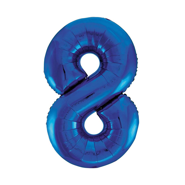 Royal Blue 8 Number Foil Balloon 34"