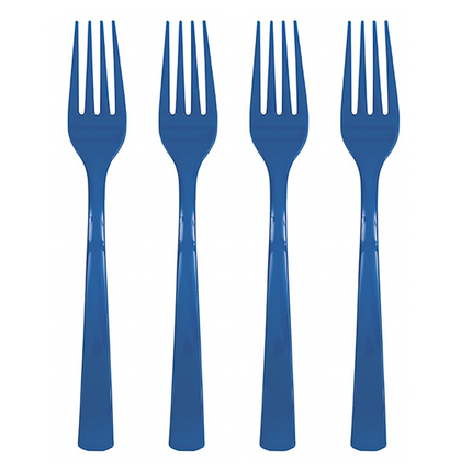 Royal Blue Solid Plastic Forks, 18ct