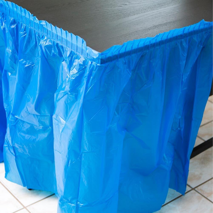 Royal Blue Solid Plastic Table Skirt, 29" x 14 ft