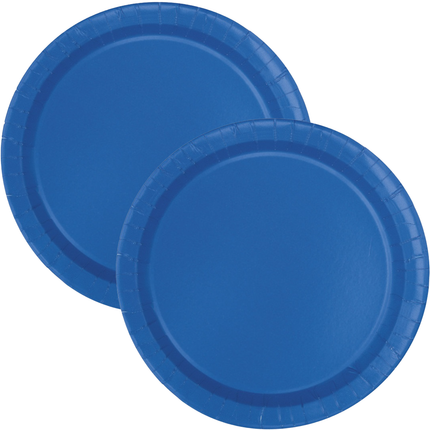 Royal Blue Solid Round 9" Dinner Plates, 16ct