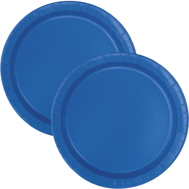 Royal Blue Solid Round 9" Dinner Plates, 16ct