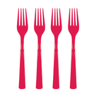 Ruby Red Solid Plastic Forks, 18ct