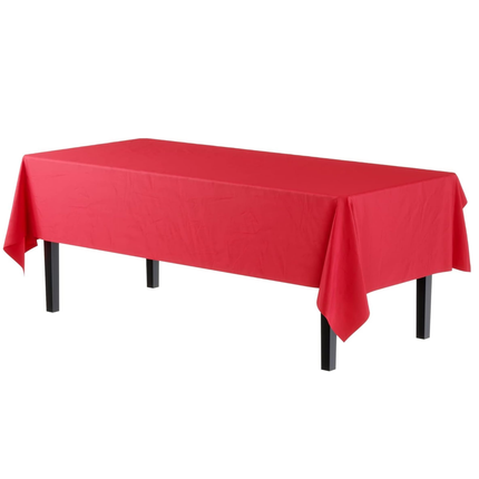 Ruby Red Solid Rectangular Plastic Table Cover, 54" x 108"