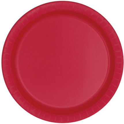 Ruby Red Solid Round 9" Dinner Plates, 16ct