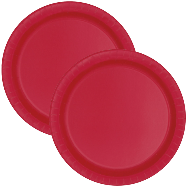 Ruby Red Solid Round 9" Dinner Plates, 16ct