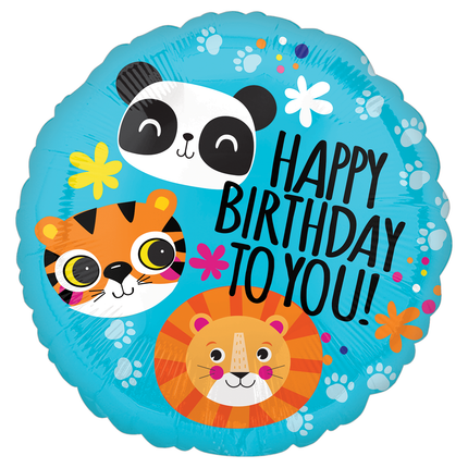Safari Jungle Fun Birthday Round Foil Balloon 18 Inches
