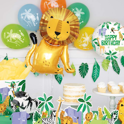Safari Lion Giant Foil & Latex Balloon Bouquet Kit, 6pc