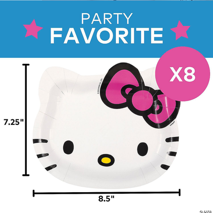 Sanrio Hello Kitty-Shaped Disposable Paper Plates 8 Ct.