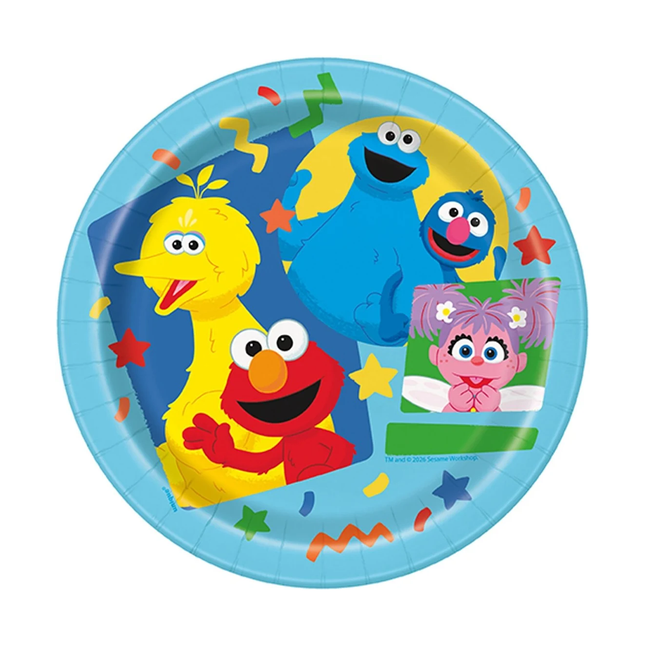 Sesame Street Round Dessert Plates 7" 8ct