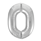 Silver 0 Number Foil Balloon 34