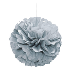 Silver Solid Hanging Tissue Pom Pom 16