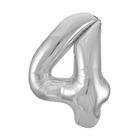 Silver 4 Number Foil Balloon 34