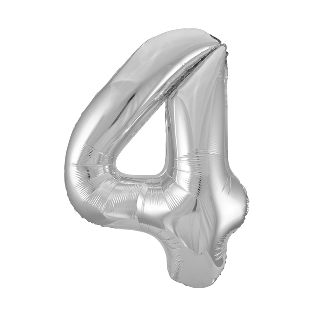 Silver 4 Number Foil Balloon 34"