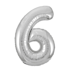 Silver 6 Number Foil Balloon 34