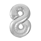Silver 8 Number Foil Balloon 34