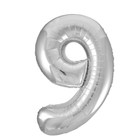 Silver 9 Number Foil Balloon 34