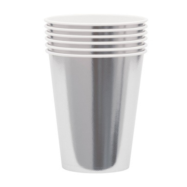 Silver Foil Paper Cups 12oz, 8ct