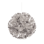 Silver Metallic Hanging Tissue Pom Pom 16