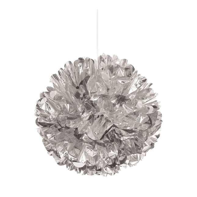 Silver Metallic Hanging Tissue Pom Pom 16"