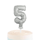 Silver Foil Number 5 Balloon Cake Topper 5