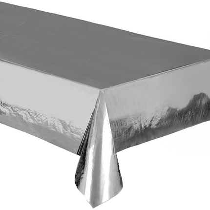 Silver Metallic Rectangular Table Cover, 54" x 108"