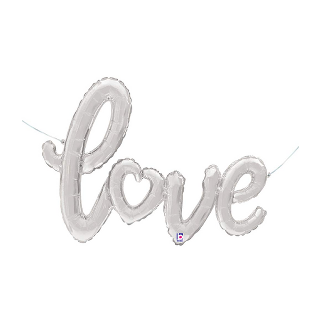 Silver Love Letters Foil Balloon 47″