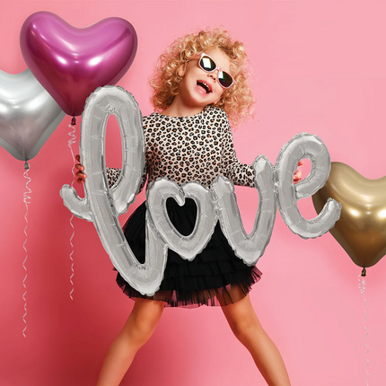 Silver Love Letters Foil Balloon 47″