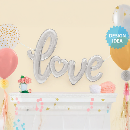 Silver Love Letters Foil Balloon 47″