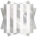 Silver Metallic Stripes Luncheon Napkins, 16ct