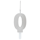 Silver Number 0 Sparkler-Topped Birthday Candle