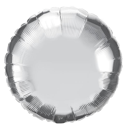 Silver Round Foil Balloon 18″