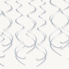 Silver Solid Hanging Swirl Decorations, 8ct