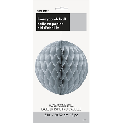 Silver Solid Honeycomb Ball 8"
