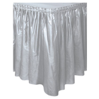 Silver Solid Plastic Table Skirt, 29