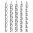 Silver Spiral Birthday Candles, 10ct
