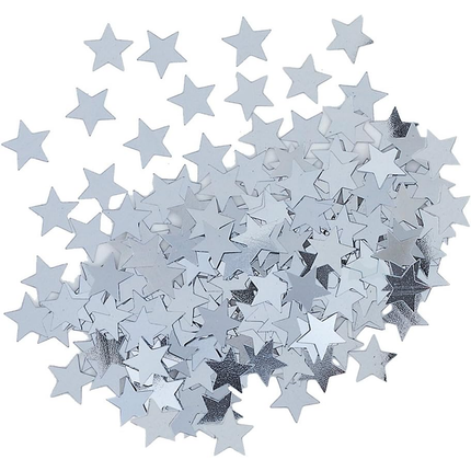 Silver Star Confetti, .5oz