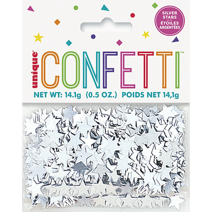 Silver Star Confetti, .5oz