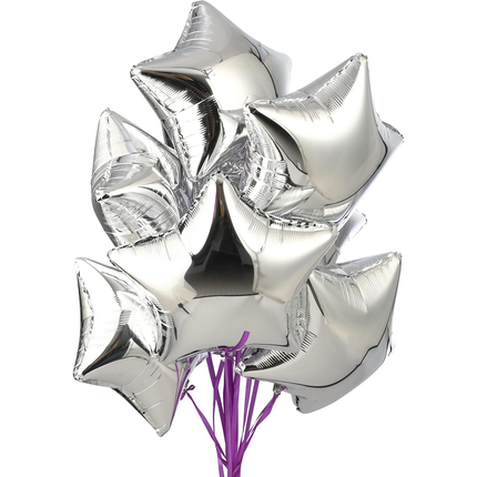 Silver Star Foil Balloon 18", 1 ct