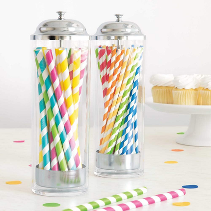 Assorted Striped Paper Straws - 40 Ct