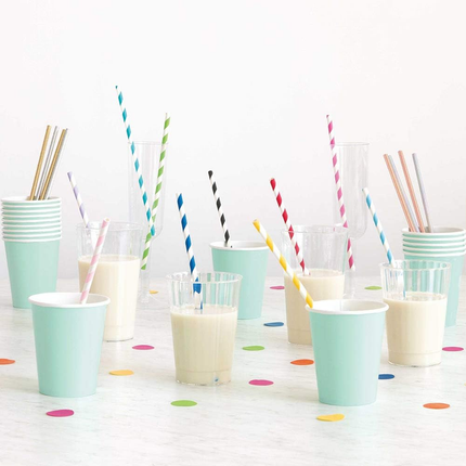 Assorted Striped Paper Straws - 40 Ct
